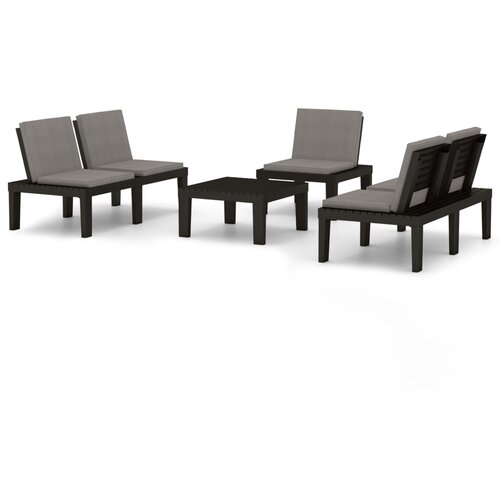 Maison Chic Seti vrtnega pohištva - Vrtna garnitura - Vrtni pohištvo set 4-delna z blazinami plastika siva, (21818473) Cene