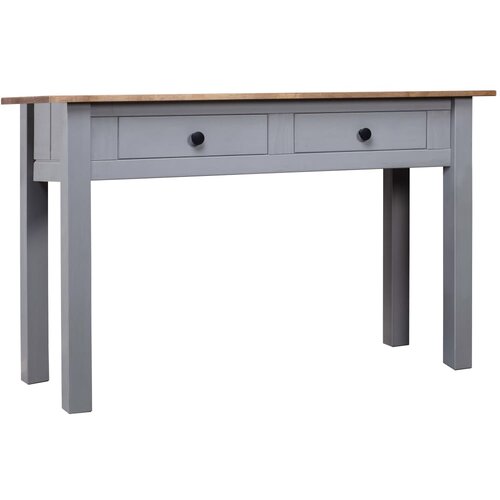 VidaXL Konzolni stol od borovine sivi 110x40x72 cm asortiman Panama Slike