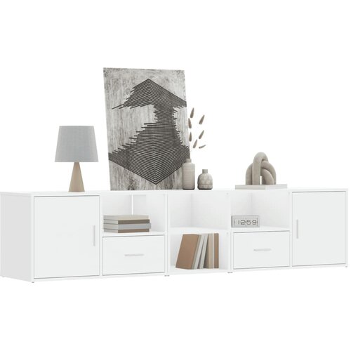 vidaXL Kotna omarica bela 200x40x45 cm iverna plošča Cene