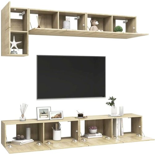  5-dijelni set TV ormarića boja hrasta sonome od iverice Slike