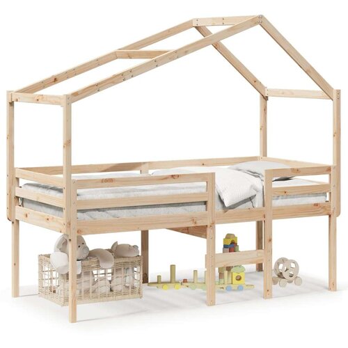 vidaXL Visoki krevet s krovom 90 x 190 cm od masivne borovine Cene