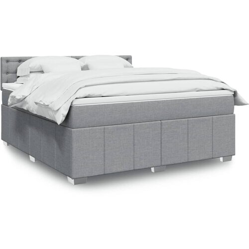 vidaXL Box spring postelja z vzmetnico svetlo siva 180x200 cm blago Cene