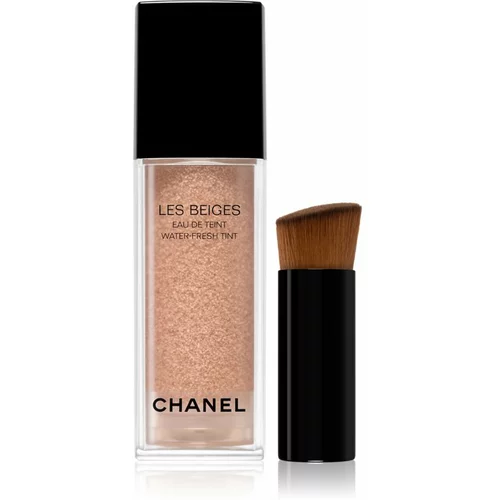 Chanel Les Beiges Water-Fresh Tint lahki vlažilni tekoči puder z aplikatorjem odtenek Medium Light 30 ml