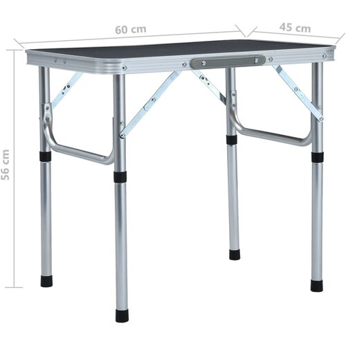  Sklopivi stol za kampiranje sivi aluminijski 60 x 45 cm Slike