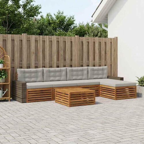  Set vanjskih sofa 6 kom. Prirodna i svjetlosiva Poliester Cene