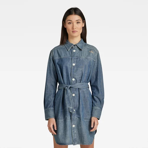 G-star Shirt - Long millery overshirt blue