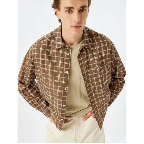 Koton Brown Plaid Men's Adult Shirt