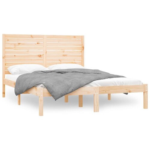 Maison Chic Posteljni Okvir - Dvoposteljna postelja iz trdnega lesa 140x200 cm, (22081553) Slike