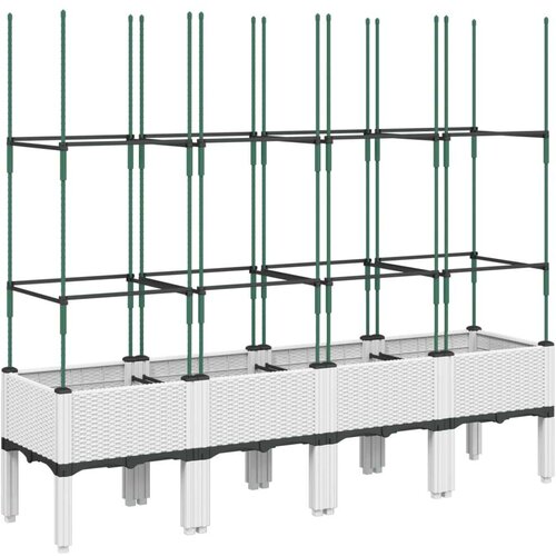  Vrtna sadilica s re&amp;scaron;etkom bijela 160 x 40 x 142 5 cm PP Slike