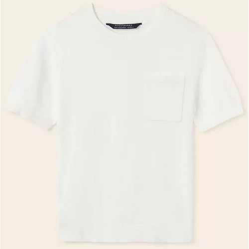 Mayoral Otroška bombažna kratka majica bela barva