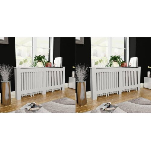vidaXL pokrovi za radiatorje 2 kosa mdf 172 cm beli Cene