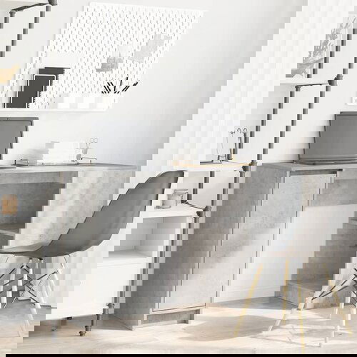 VidaXL Stol beton sivi 120x42x76 cm konstruirano drvo Slike