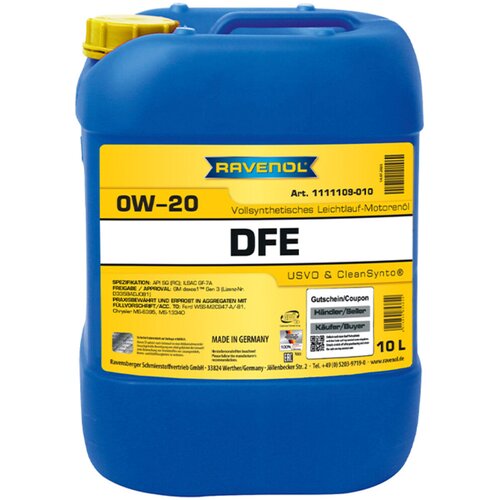 RAVENOL Motorno ulje DFE 0W-20, 10 l Cene