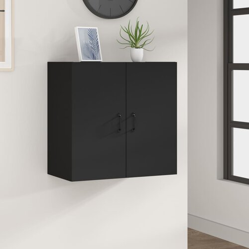 vidaXL Stenska omarica črna 60x31x60 cm konstruiran les Cene