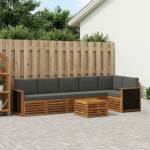  Set vanjskih sofa 6 kom. Prirodna i antracit Bijela Cene