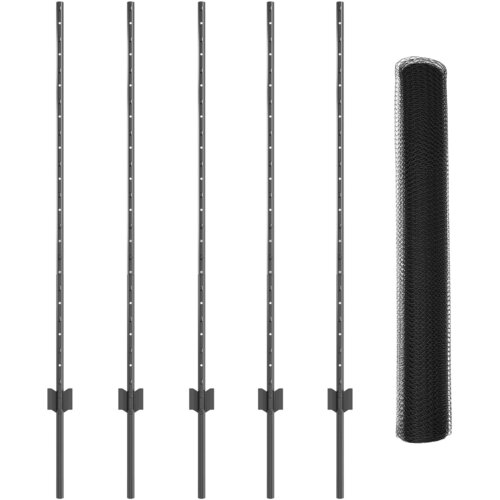 vidaXL Ograda Postovi 10 pcs U-Kanal Sivi 120 cm Čelik, Šesterokutna Ograda Siva 1.2x10 m Čelik Cijene