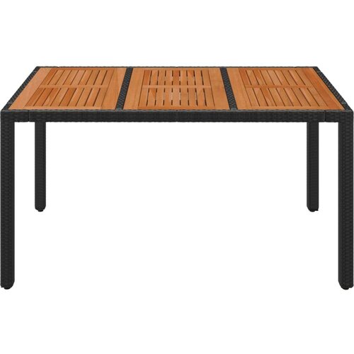 VidaXL Vrtni stol s drvenom pločom crni 150 x 90 x 75 cm od poliratana Slike