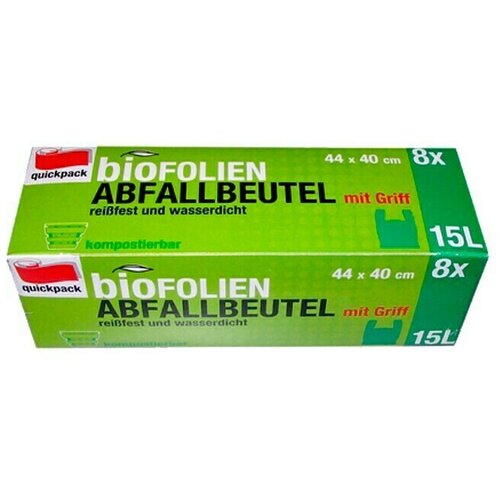 Quickpack Vrećice za otpad bioFOLIEN (Zapremnina: 15 l, 8 Kom., Drška, Prikladno za: Kompost) Cijene