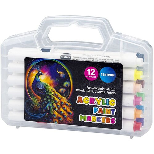  Markeri akrilni Centrum 12 boja 1-3mm u PVC kutiji 12/1 89783 Slike