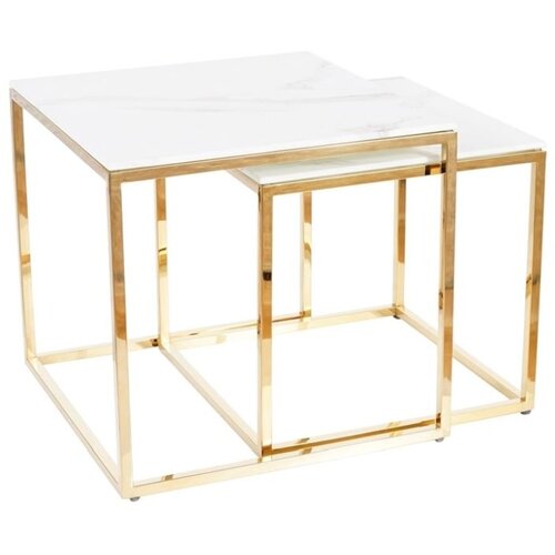 Molarem Home Set stolića GLORIA - efekt bijelog mramora Slike