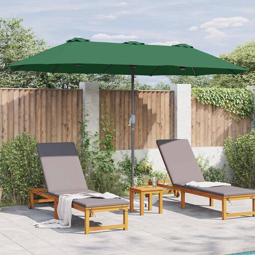  Vrtni suncobran Zelena 370 x 197 x 239 cm Poliester i aluminij Slike