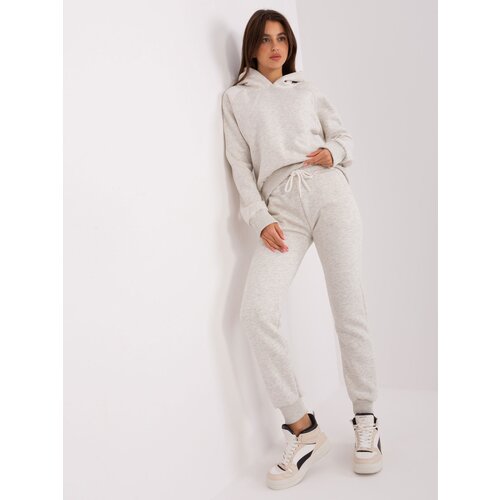 Fashion Hunters Light grey basic tracksuit with sweatshirt Slike