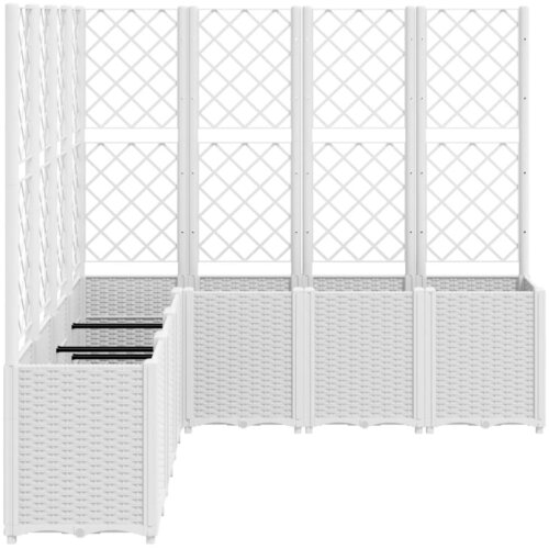  Vrtna sadilica s re&amp;scaron;etkom bijela 160 x 160 x 140 cm PP Slike