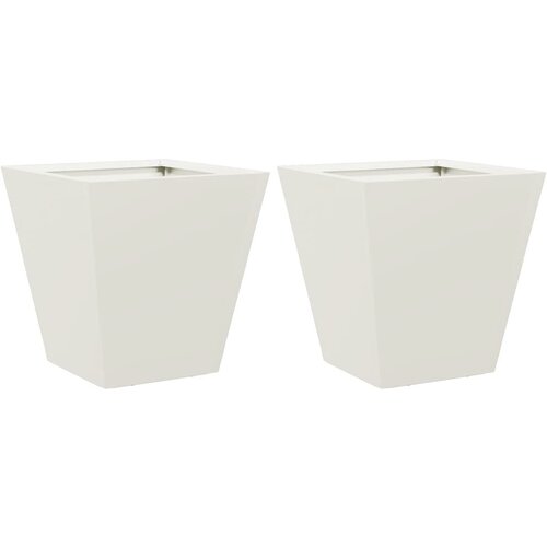 Maison Chic Vrtno korito - Greda - Cvetlični Lonec 2 kosa bela 30x30x30 cm jeklo, (21790400) Slike