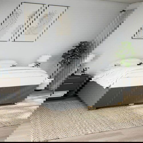 VidaXL Posteljni okvir brez vzmetnice temno siv 180x200 cm tkanina Slike