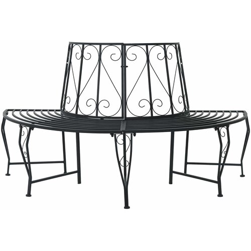  Klupa pod drvetom 4-Broj sjedala 160 x 80 x 89 cm Čelik Crna Cijene