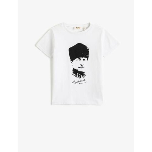 Koton Boy Ataturk Printed T-Shirt Short Sleeve Crew Neck Cotton Cene