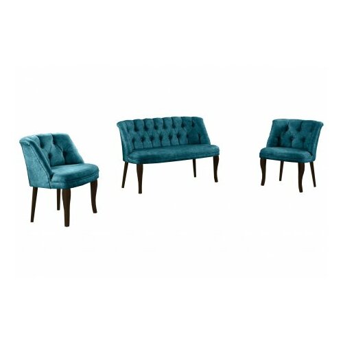 Atelier Del Sofa sofa i fotelja roma walnut wooden petrol blue Slike