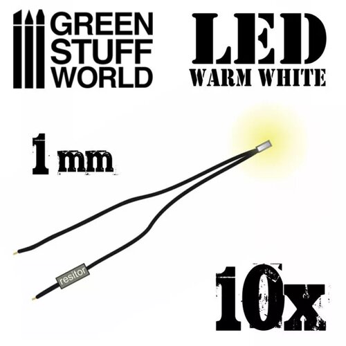 Green Stuff World micro leds - luz blanca calida / warm white - 1mm (0402 smd) Slike