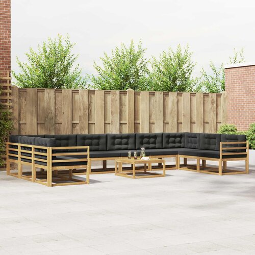  Set vanjskih sofa s jastukom 11 pcs Bijela i antracit Cene