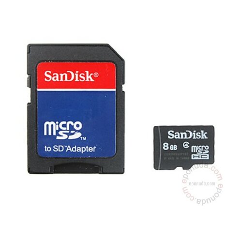 Sandisk Micro SD 8GB sa adapterom memorijska kartica Slike