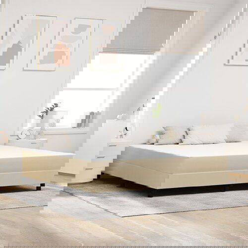 vidaXL Pocket Spring Krevetna Daska Svijetlozelena Siva Srednja 180x200x20 cm Tkanina Cijene