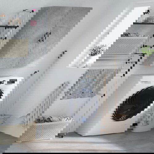 The Living Store Stenska omarica betonsko siva 69,5x34x90 cm - Stenska Omarica, (21430235) Slike