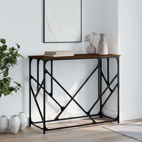  Konzolni stol boja smeđeg hrasta 100x40x80 cm konstruirano drvo Cijene