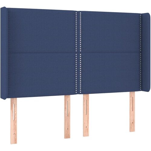  Krevet box spring s madracem LED plavi 140x200 cm od tkanine Slike