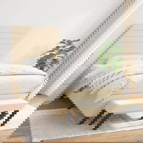 The Living Store Box spring postelja z vzmetnico krem 90x190 cm blago - Box Spring Postelja, (21514073) Cene