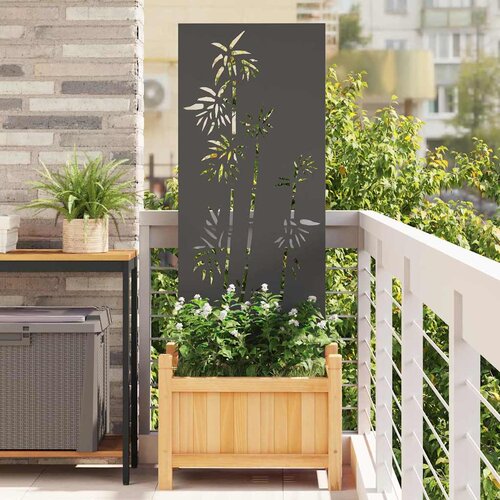 vidaXL Privatnost u vrtu Crna 50 x 140 cm Hladno valjana čelična Cene