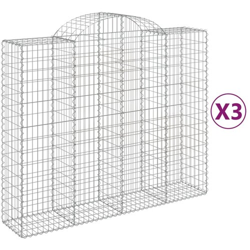  Lučne gabionske ko&amp;scaron;are 3 kom 200x50x160/180cm pocinčano željezo Slike