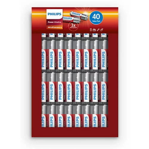 Philips Baterija Power Alkaline AAA-R03, 40 kosov
