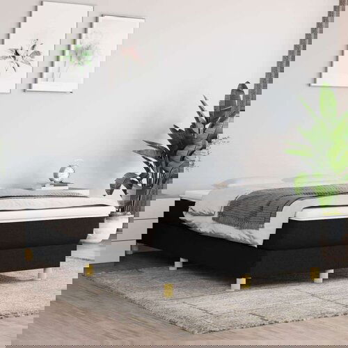  Za krevet s oprugama crni 120x200 cm od tkanine Slike