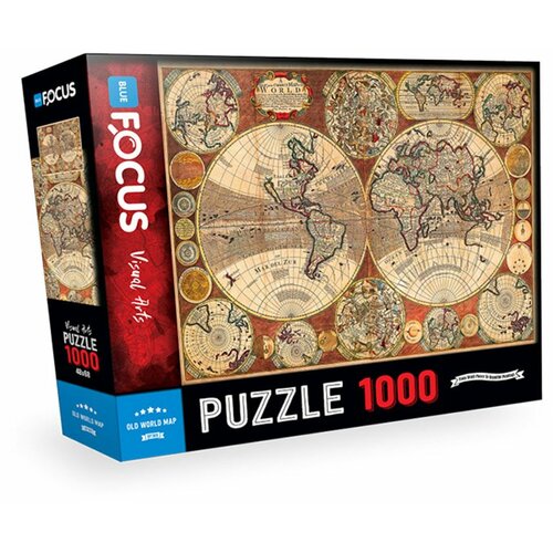 Blue Focus Puzzle 1000 delova Stara mapa sveta Cene