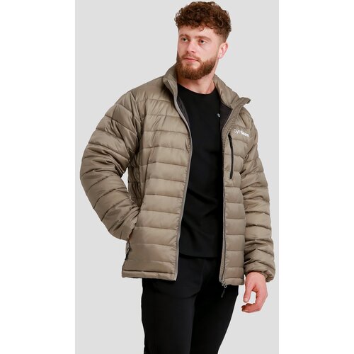 GymBeam men&amp;lsquo;s puffer jacket vetiver/black Slike