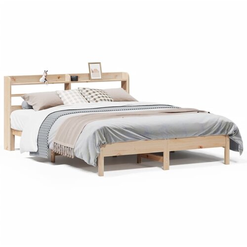 vidaXL Posteljni okvir brez vzmetnice 140x190 cm trdna borovina Cene