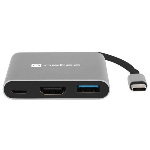  Fowler Mini 1x USB-A 3.0/1x HDMI/1x USB-C/max 4K UHD/5GB/s/Plug&Play/Power Delivery/60W siv adapter USB hub, (20871244) Cene