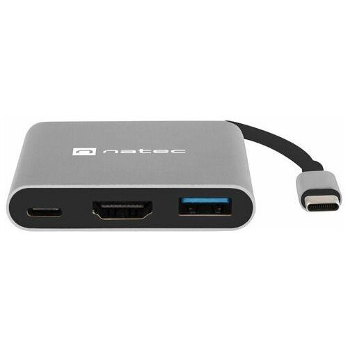 fowler mini, usb-c multiport adapter, usb-c to USB-C(PD2.0)/USB3.0/HDMI, m/f, cable 11 cm Slike