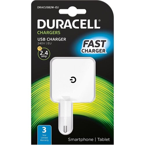 Duracell Punjač - Uni 1xUSB - 2.4A - White Slike